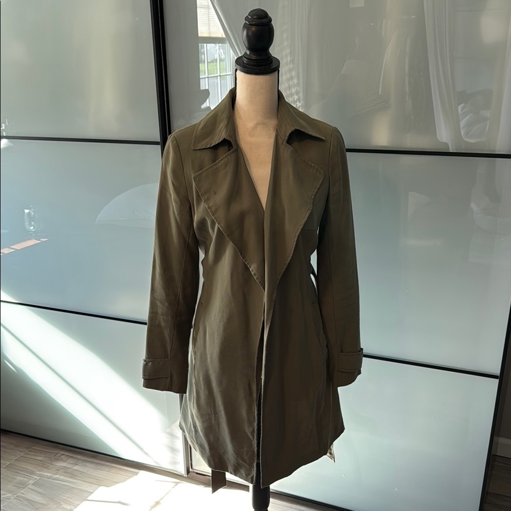 Banana Republic Green Trench Coat Lightweight Classic